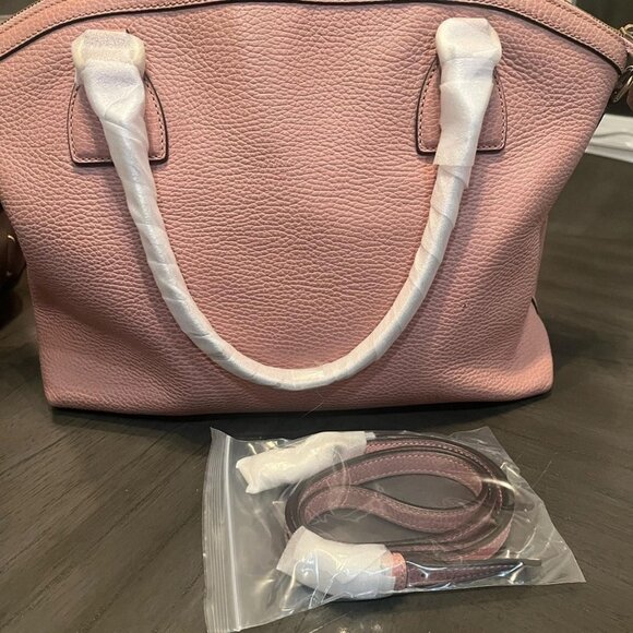 GUCCI DOLLAR CALFSKIN GG CHARM PINK TOTE WITH CROSSBODY STRAP - Picture 1 of 8
